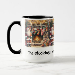 Santa am Kamin Weihnachtsstrümpfe Tasse
