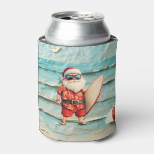 Santa am Strand für Weihnachten im Sommer Dosenkühler