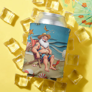 Santa am Strand für Weihnachten im Sommer Dosenkühler
