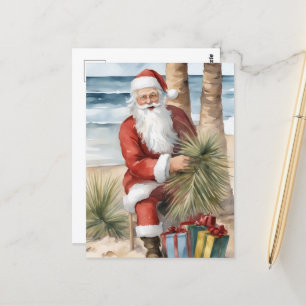 Santa am Strand Postkarte
