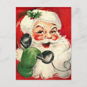 Santa am Telefon Feiertagspostkarte