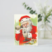 Santa am Telefon Feiertagspostkarte (Stehend Vorderseite)