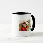 Santa am Telefon mit Kleinem Mädchen Tasse (VorderseiteRechts)