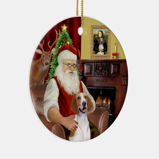 Santa-American Foxhound Keramikornament (Rechts)
