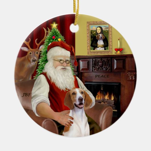 Santa-American Foxhound Keramikornament (Vorne)