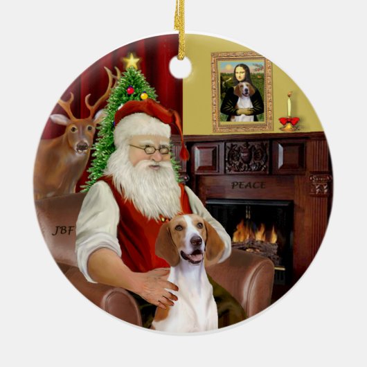 Santa-American Foxhound Keramikornament (Hinten)