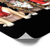 Santa American Tbull Terrier Christmas Ttie Dog Mo Poster (Ecke)