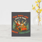 Santa & Jesus Back In Town Merry Christmas, Ho Karte (Gelbe Blume)