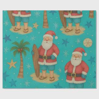 Santa an der Küste Geschenkpapier