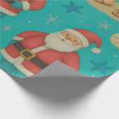 Santa an der Küste Geschenkpapier (Ecke)