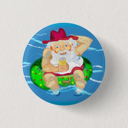 Santa an Feiertagen Button (Vorderseite)