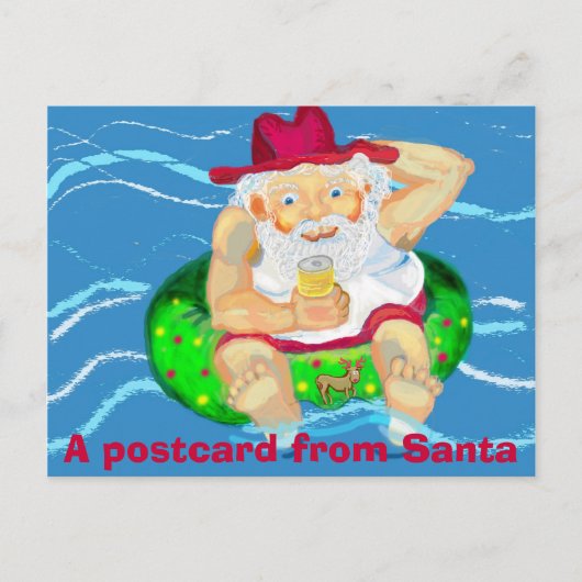 Santa an Feiertagen Feiertagspostkarte (Vorderseite)
