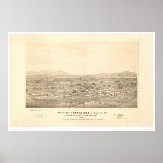 Santa Ana, CA. Panoramakarte (1579C) Poster (Vorne)