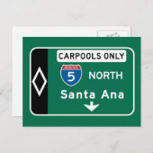 Santa Ana, CA Road Sign Feiertagspostkarte (Vorne/Hinten)