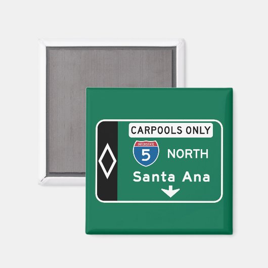 Santa Ana, CA Road Sign Magnet (Vorderseite/Rückseite)