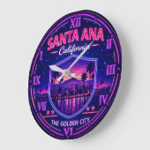 Santa Ana California Sunset Große Wanduhr (Winkel)