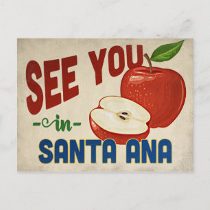 Santa Ana Kalifornien Apfel - Vintage Reise Postkarte