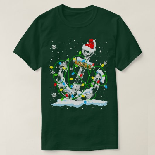 Santa Anchor Coole Weihnachtsbeleuchtung T-Shirt (Design vorne)