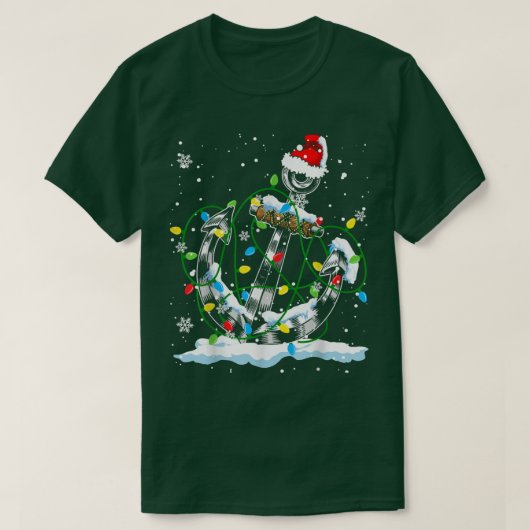 Santa Anchor Coole Weihnachtslichter Segeln T-Shirt (Design vorne)