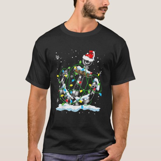 Santa Anchor Coole Weihnachtslichter Segeln T-Shirt (Vorderseite)