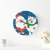 Santa and Bear Große Wanduhr (Zuhause)