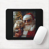 Santa And Beaver Selfie Funny Christmas Design Mousepad (Mit Mouse)