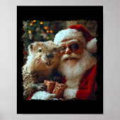 Santa And Beaver Selfie Funny Christmas Design Poster (Vorne)