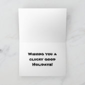 Santa and Chicken Rentier Feiertagskarte (Innenseite)