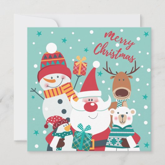 Santa and co Cartoon Card (Vorderseite)