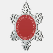 Santa and Daughter Foto | Rot Schneeflocken Zinn-Ornament (Rechts)