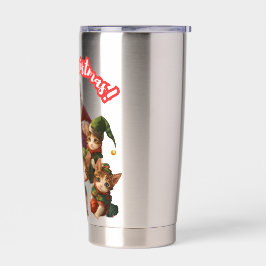 Santa and Elf Cats – Meo Christmas Cute Holiday Thermobecher