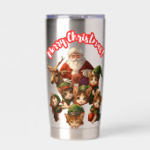 Santa and Elf Cats – Meo Christmas Cute Holiday Thermobecher (Vorderseite)