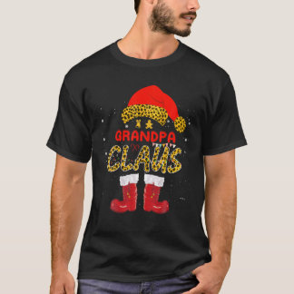 Santa and Elf GRANDPA Claus Leopard Weihnachten T-Shirt