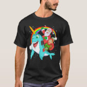 santa and elf riding narwhal T-Shirt (Vorderseite)