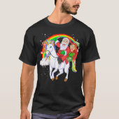 santa and elf riding unicorn T-Shirt (Vorderseite)