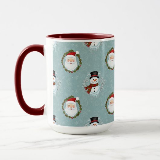 Santa And Frosty Christmas Mug Tasse (Links)