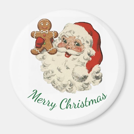 Santa And Gingerbread Man Magnet (Vorne)
