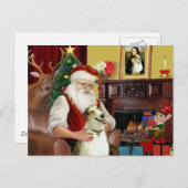 Santa and his Borzoi Feiertagspostkarte (Vorne/Hinten)