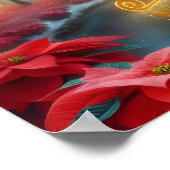 Santa and His Reindeer Flying in the Sky Poster (Ecke)