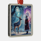 Santa and his Reindeer on Christmas Eve magic Ornament Aus Metall (Rechts)