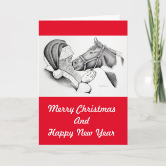 Santa-and-Horse-1 Feiertagskarte