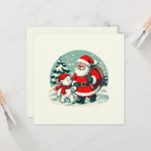 Santa and little polar bear karte (Vorderseite/Rückseite Beispiel)