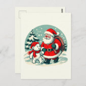Santa and little polar bear postkarte (Vorne/Hinten)