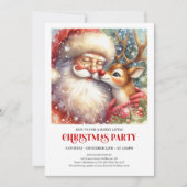 Santa and Red Nose Rudolph Christmas Party Invite Einladung (Vorderseite)