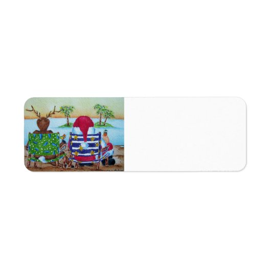 Santa and Reindeer Beach Label (Vorne)