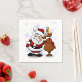 Santa and Reindeer Festive Napkins Serviette (Beispiel)