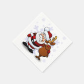 Santa and Reindeer Festive Napkins Serviette (Ecke)