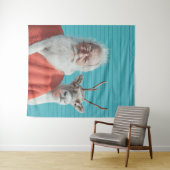 Santa and Reindeer Holiday Duo Wandteppich (Beispiel (Horizontal))
