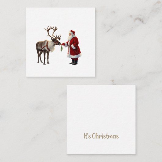 Santa and Reindeer Mitteilungskarte (Vorne/Hinten)