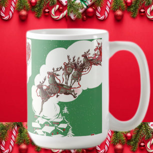 Santa and Reindeer on Christmas Eve Kaffeetasse